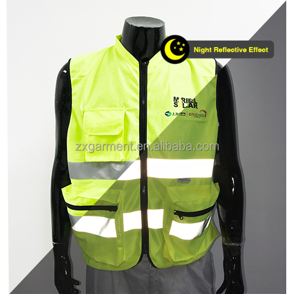 OEM Wholesale Unisex 100% polyester Safety Vest For Cycling, Runner, Surveyor, Volunteer, Crossing Guard, Road, Construction Hi Vis