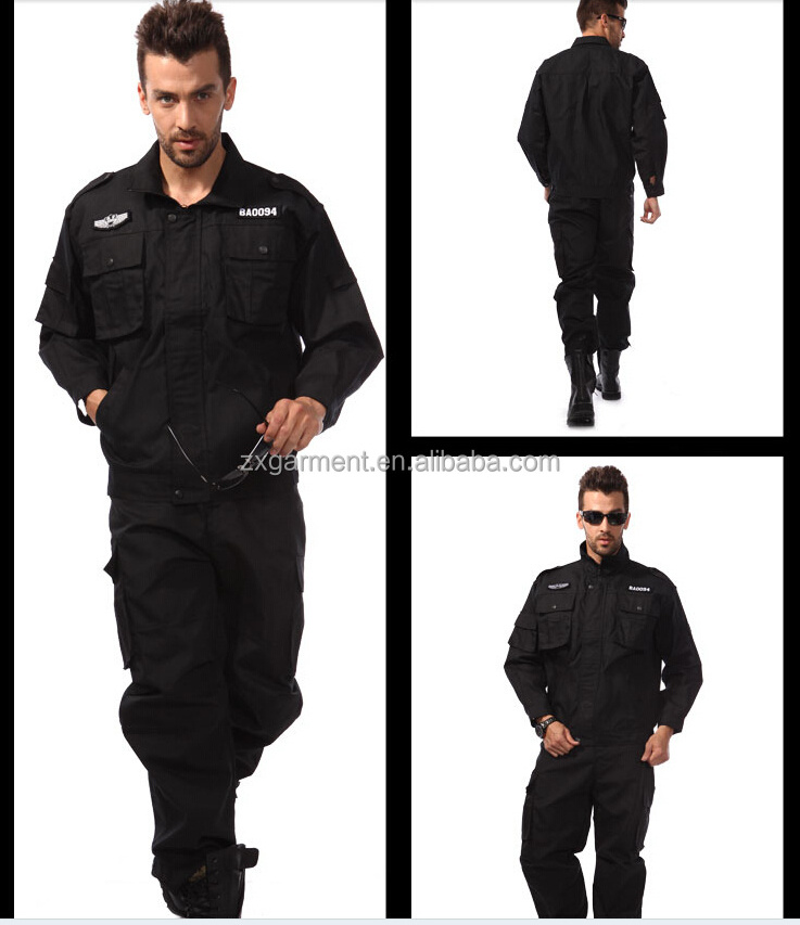 Design Tactical Workwear Sets Short Sleeve Shirt Cargo Pants Suit Custom Work Wear Hotel Guard Security Uniform