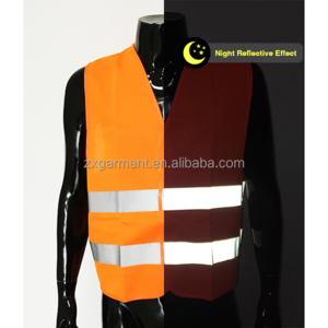 OEM ODM Hi Vis Traffic Road 100% Polyester Mesh Orange Safety Reflective Vest