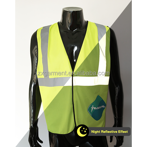 Customizable Heat Press Print Multi Logos Custom Exhibition 100% Polyester Safety Vest Hi Vis