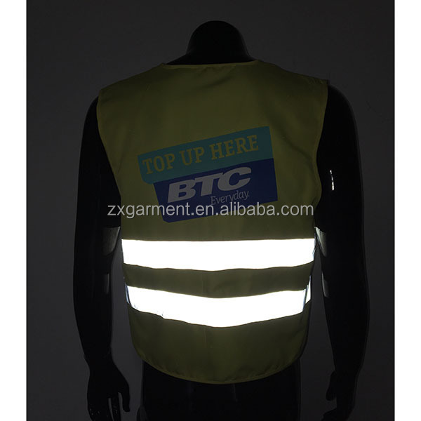 Custom Wholesale Construction Security High Visibility Work Reflective Safety Vest With Lining Mesh Hi Vis