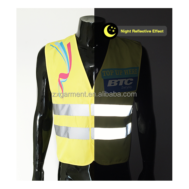 Custom Wholesale Construction Security High Visibility Work Reflective Safety Vest With Lining Mesh Hi Vis