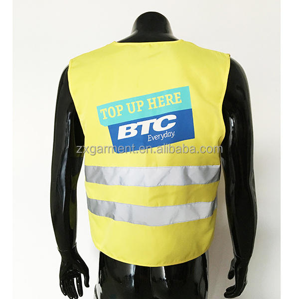 Custom Wholesale Construction Security High Visibility Work Reflective Safety Vest With Lining Mesh Hi Vis