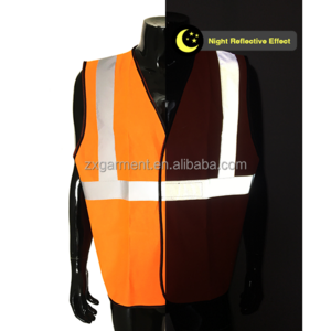 Customize Outdoor Protective Workwear Construction Worker Reflective Road Orange Safety Vest Hi Vis