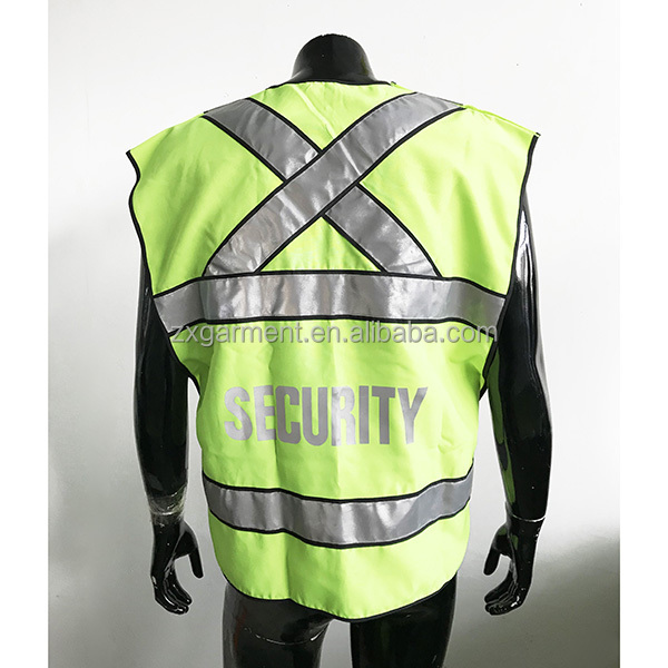 Custom Wholesale Reflective Safety Fluorescent Lime Green Safety Vest For Walking At Night Hi Vis