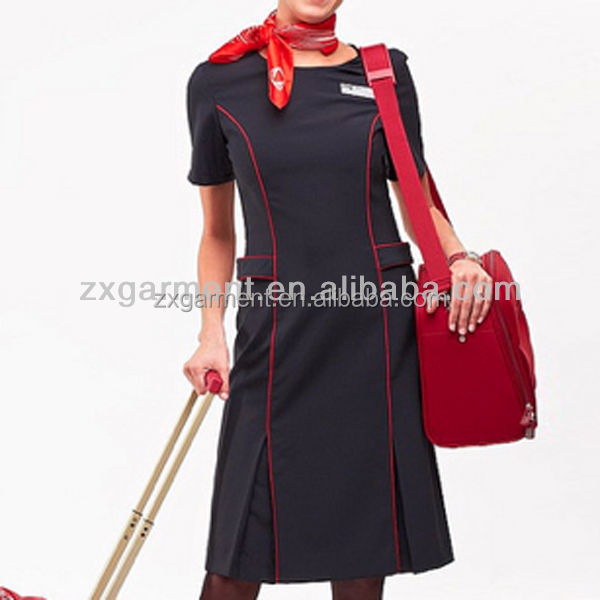 Custom Unified Airline Women Staff Uniforms Stewardess Uniforms