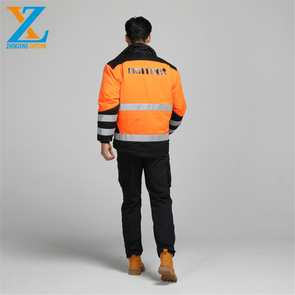 winter road traffic construction outside safety working suit lining reflective stripe waterproof hi vis jacket