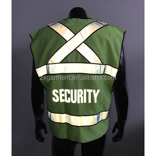 Custom Wholesale Reflective Safety Fluorescent Lime Green Safety Vest For Walking At Night Hi Vis