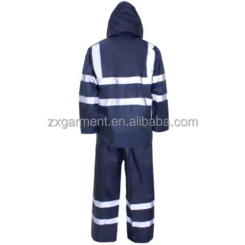 Polyester/PVC Hi Vis Rainwear Rainsuit waterproof rain overall high visibility jackets reflective work clothing