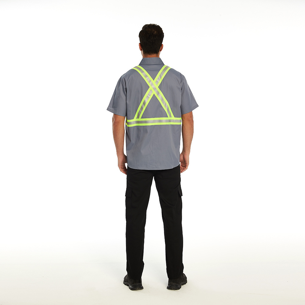 Short Sleeve Fire Retardant Fr Shirt Construction Wear Safety Workwear Industrial Frc Reflective Work Clothing