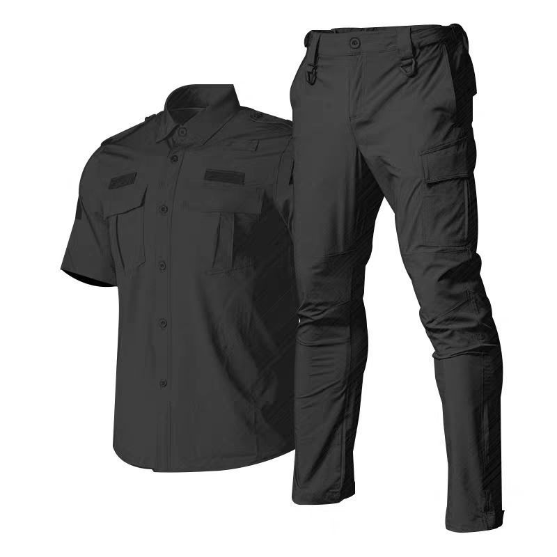 Design Tactical Workwear Sets Short Sleeve Shirt Cargo Pants Suit Custom Work Wear Hotel Guard Security Uniform