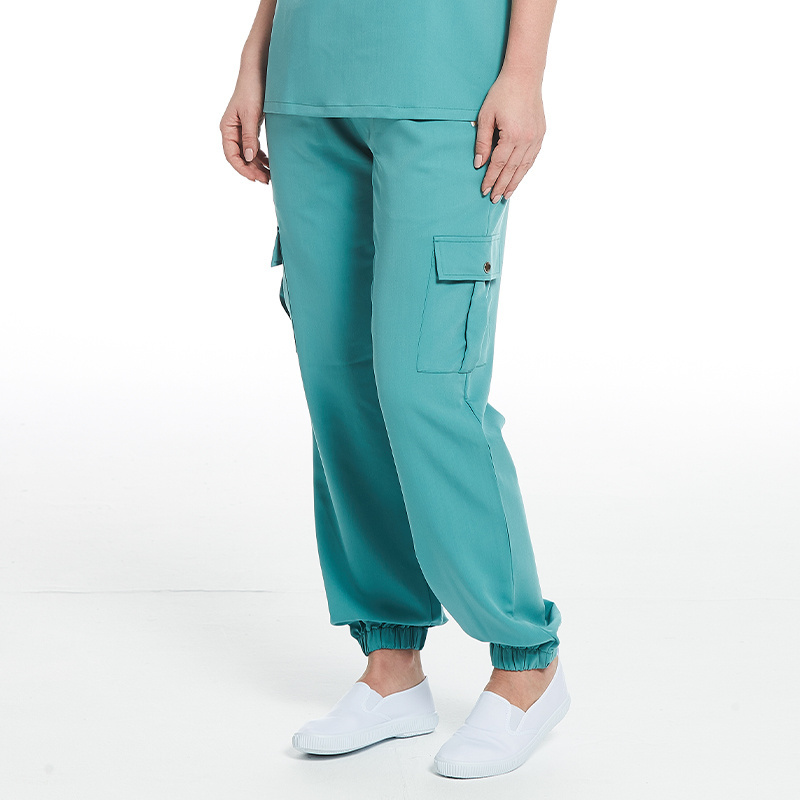 Multi Pocket Ladies Wear Casual Jogger Trousers Hospital Beauty Salon Women Work Cargo Scrub Pants 6 Pocket