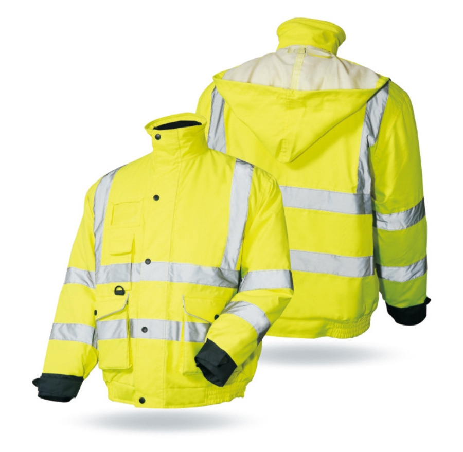 Hi Vis Reflective Construction Jacket ANSI Class 3 Bomber Safety Work Jacket Waterproof