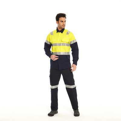 Custom Hi Vis Safety Workwear Reflective Tops Pants Uniform Sets High Visibility Outdoor Construction Work Clothing Suit