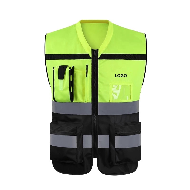 Custom made outdoor road security protective high visibility work safety vest