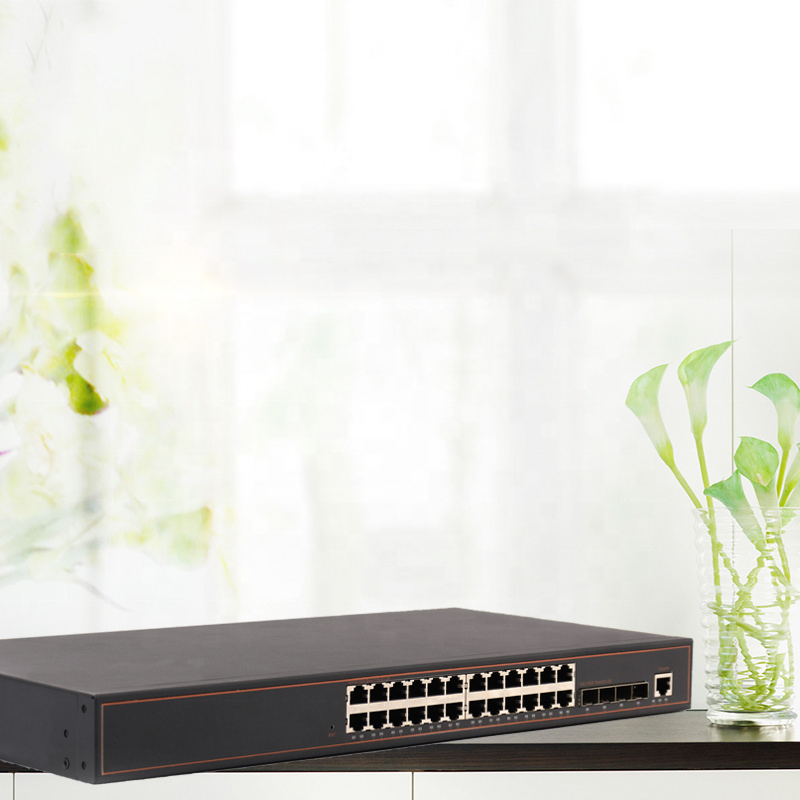 L3 10G Ethernet Switch 24 port Gigabit / 10G 4 Uplink SFP+ Port Smart Network Industrial Managed Fiber Switch