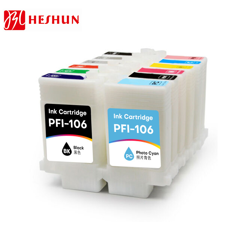 HESHUN  Premium PFI106  pfi106 Empty Refillable Ink Cartridge Compatible for Canon 6400 iPF 6400S 6410S Printer