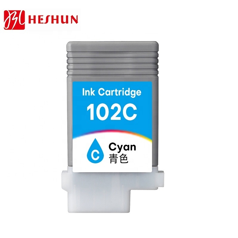 Heshun empty PFI-102 PFI102 Premium plotter Color Ink Cartridge compatible For imagePROGRAF iPF 500/510/600 wide format printer