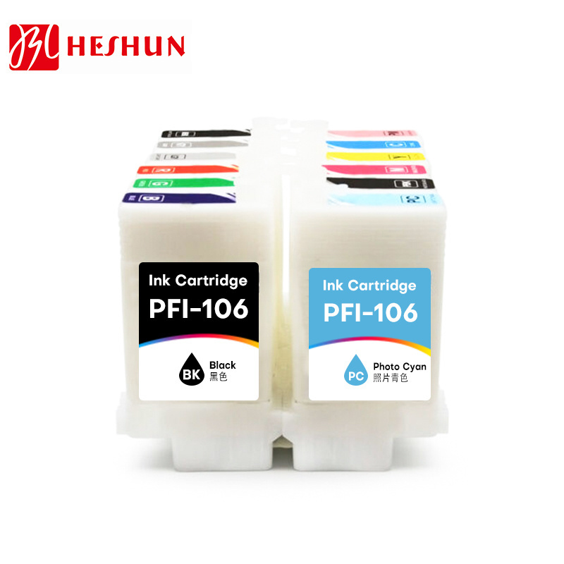 HESHUN  Premium PFI106  pfi106 Empty Refillable Ink Cartridge Compatible for Canon 6400 iPF 6400S 6410S Printer