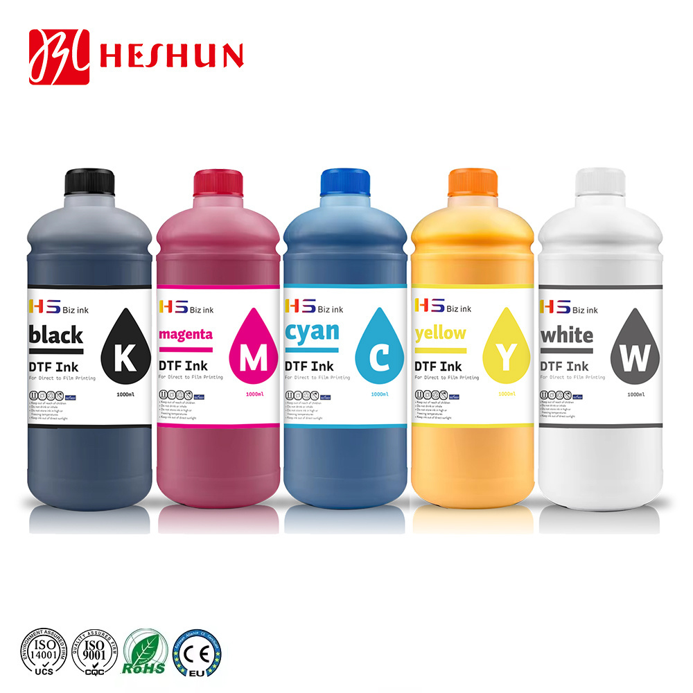 Heshun Water Based Transfer Ink Packs Screen Textile Printing Dtf Pet White Textile Pet Ink Dtf Film Transfer Dtf Printer Ink