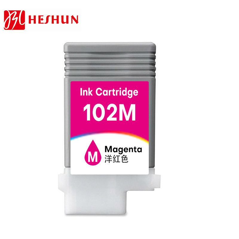 Heshun empty PFI-102 PFI102 Premium plotter Color Ink Cartridge compatible For imagePROGRAF iPF 500/510/600 wide format printer