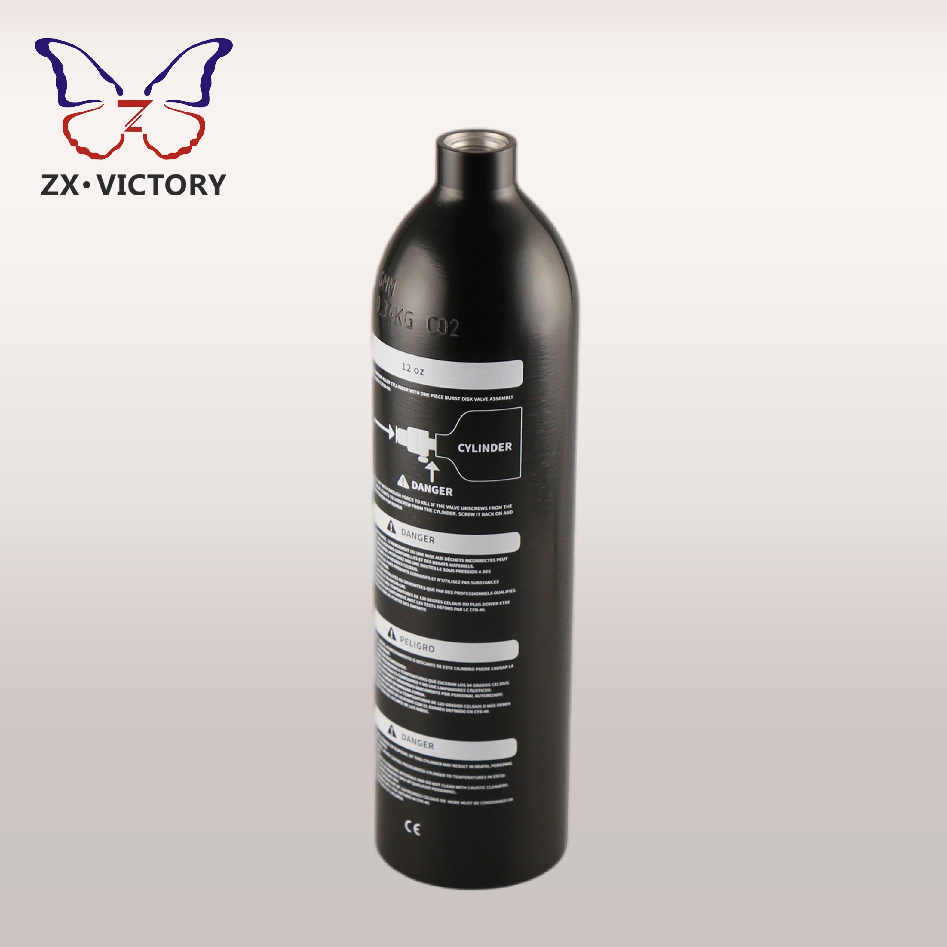 ZX 12oz TPED Paintball Tank Aluminum Cylinder PCP CO2 Bottle High Pressure Air Tank 125bar 1800psi Regulator Factory Direct