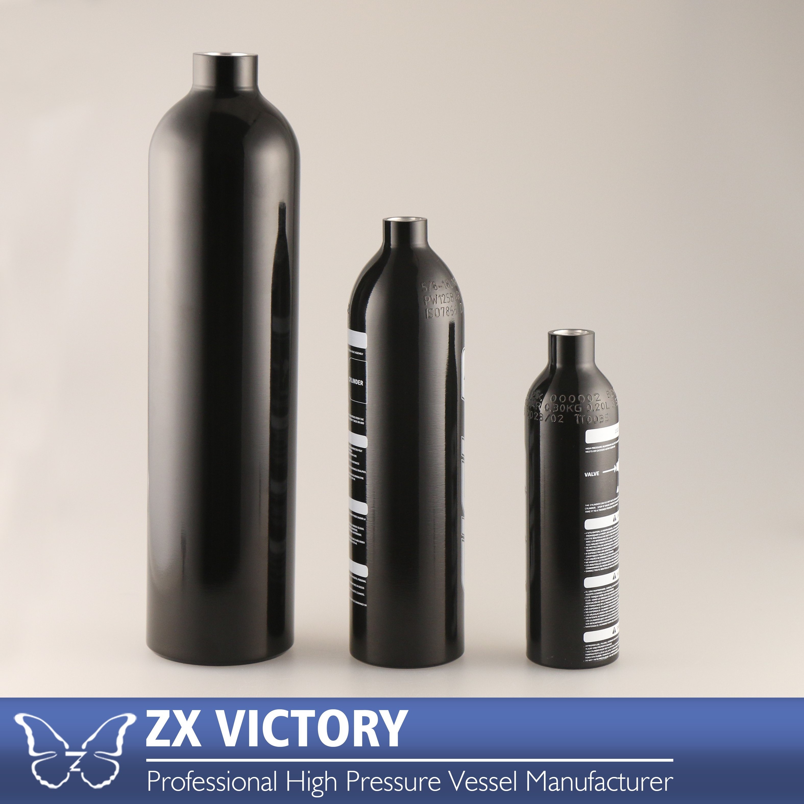 ZX 12oz TPED Paintball Tank Aluminum Cylinder PCP CO2 Bottle High Pressure Air Tank 125bar 1800psi Regulator Factory Direct