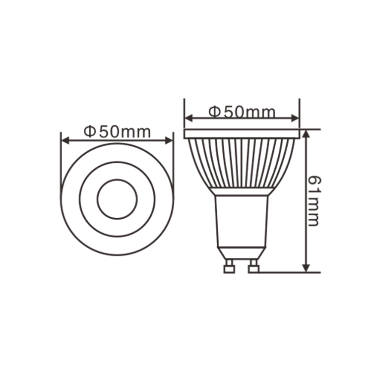 Energy Saving Dimmable Gu10 LED Light Bulbs 5Watt Narrow Beam Angle 60 Degree