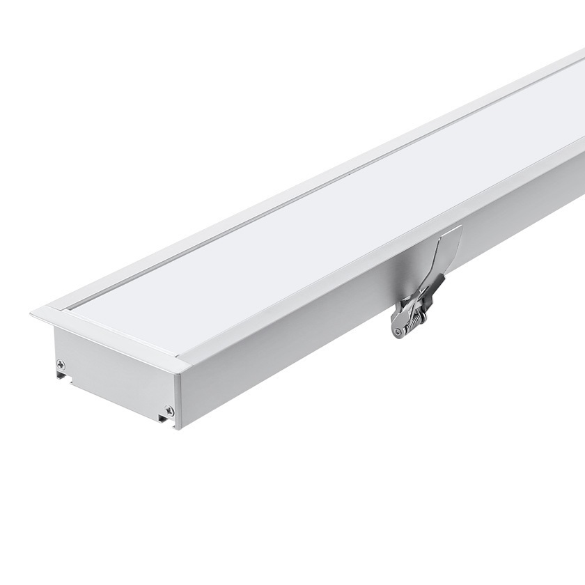 Seamless Aluminum Profile Recessed LED Linear Light Fixture Ce Certified Linear LED Ceiling Lamp Shopping Malls Office Buildings