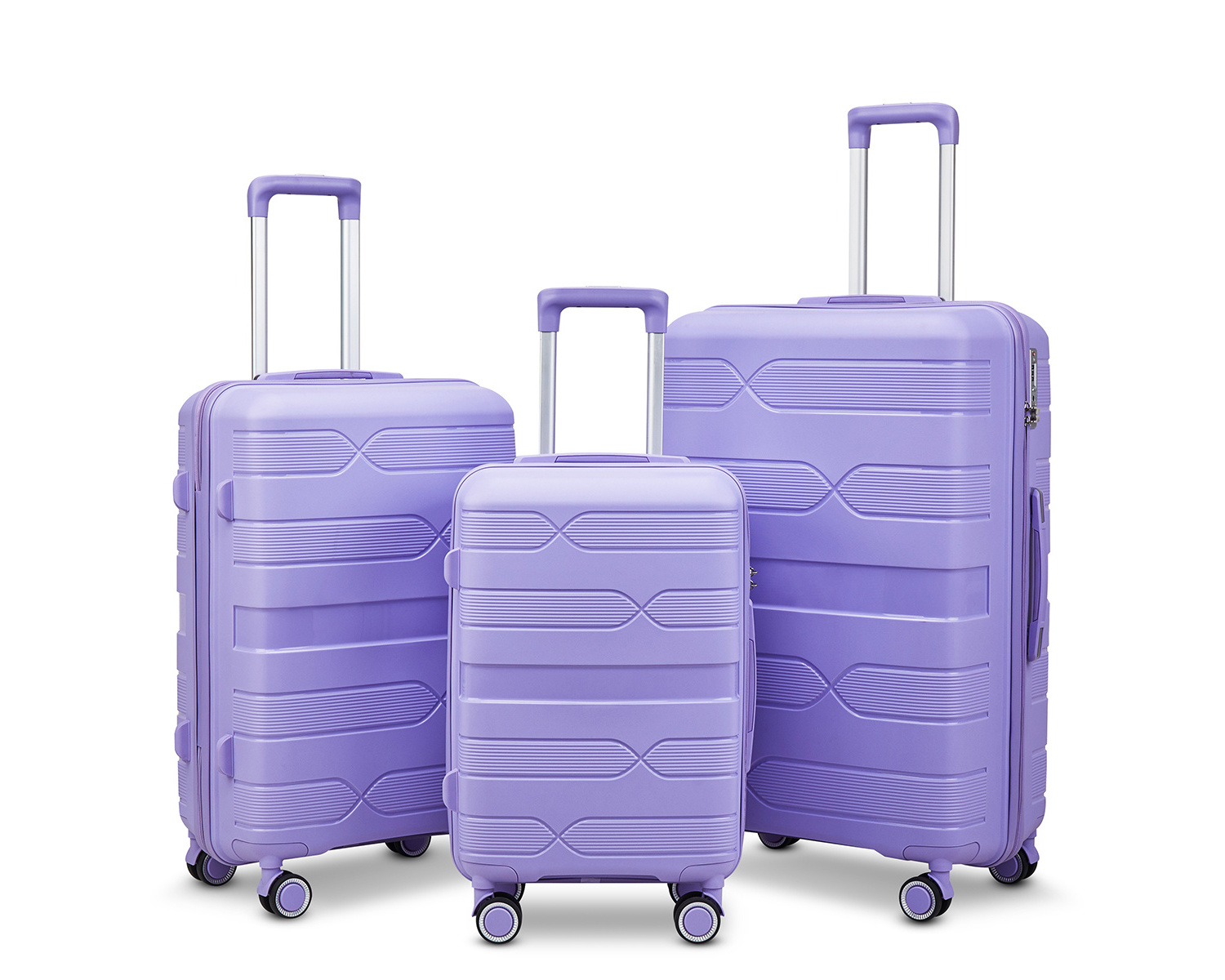 20/24/28 inch pink color pp trolley suitcase lightweight 3pcs luggage set pp high quality trolley bag luggage set