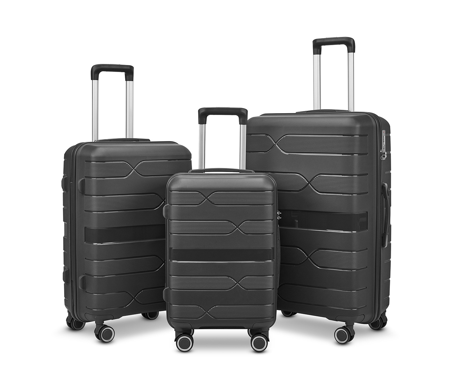 20/24/28 inch pink color pp trolley suitcase lightweight 3pcs luggage set pp high quality trolley bag luggage set