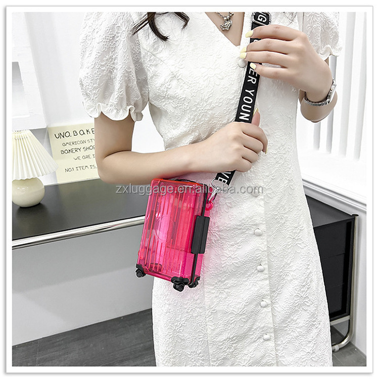 New Fashion Zipperless Handbags 2023 Forever Young Transparent PC Lady Design Mini Suitcase For Young Lady And Children