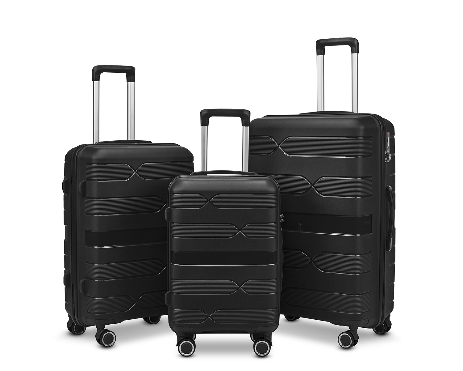 20/24/28 inch pink color pp trolley suitcase lightweight 3pcs luggage set pp high quality trolley bag luggage set