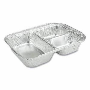 Disposable 3 Compartment Aluminum Food Pan Alu Foil Container Tray Price