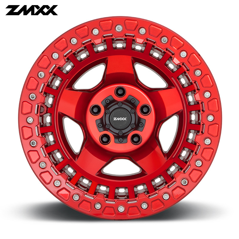 ZMXX  26 inch off-road wheels for Jeep wrangler,Freeman 5x114.3  5x120 20 24 26 inch red and black Aluminium forged alloy  rims