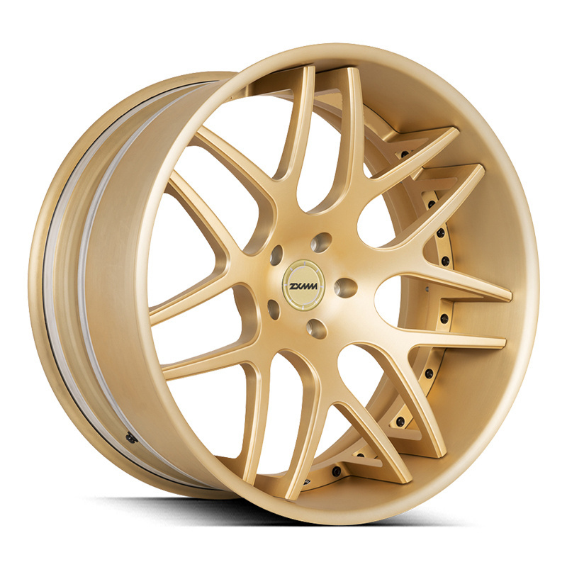 Custom Alloy  forged Wheel gold  Rims 2-Pieces 17 18 19 20 21 22 24 26 28 inch deep dish Forging Concave Wheel