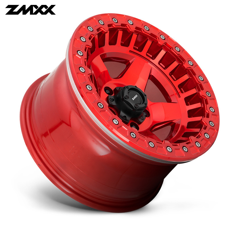 ZMXX  26 inch off-road wheels for Jeep wrangler,Freeman 5x114.3  5x120 20 24 26 inch red and black Aluminium forged alloy  rims