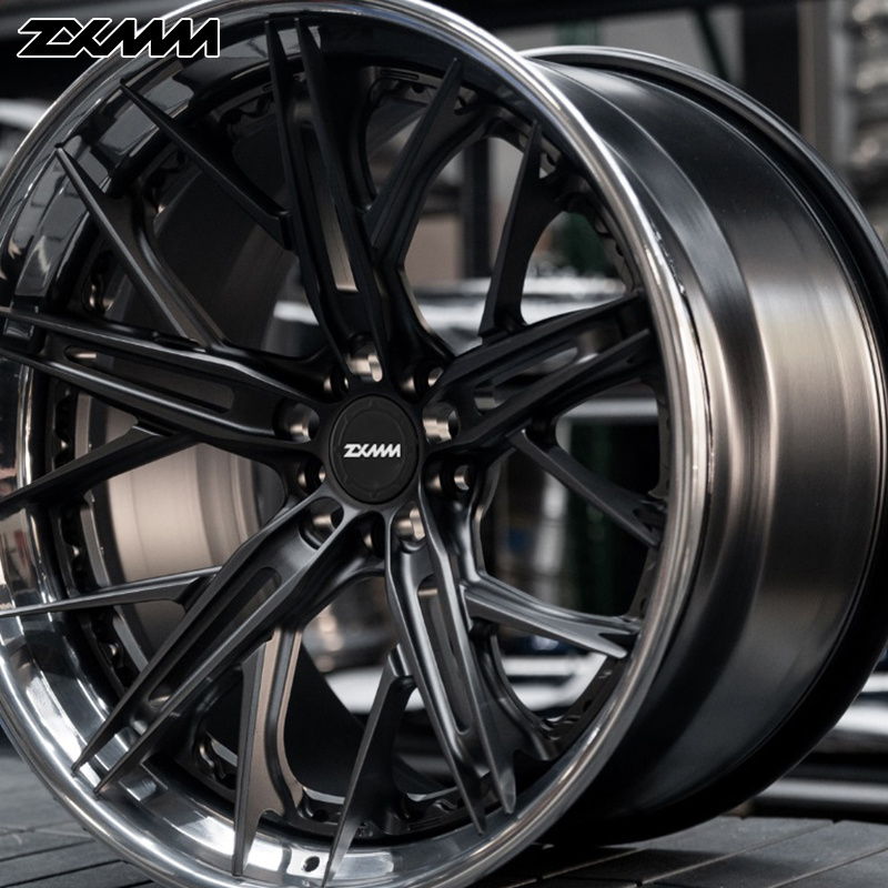 ZXMM customize 2 piece forged wheels 20 22 24 26 28 inch alloy wheels 5x130 5x120 for passenger car wheels deep disc