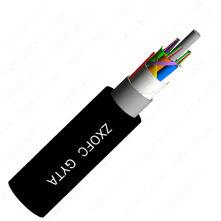 96 Core GYTA Fiber Optical Cable GYTA-96B1.3 Direct Buried Armored Fiber Optical Cable