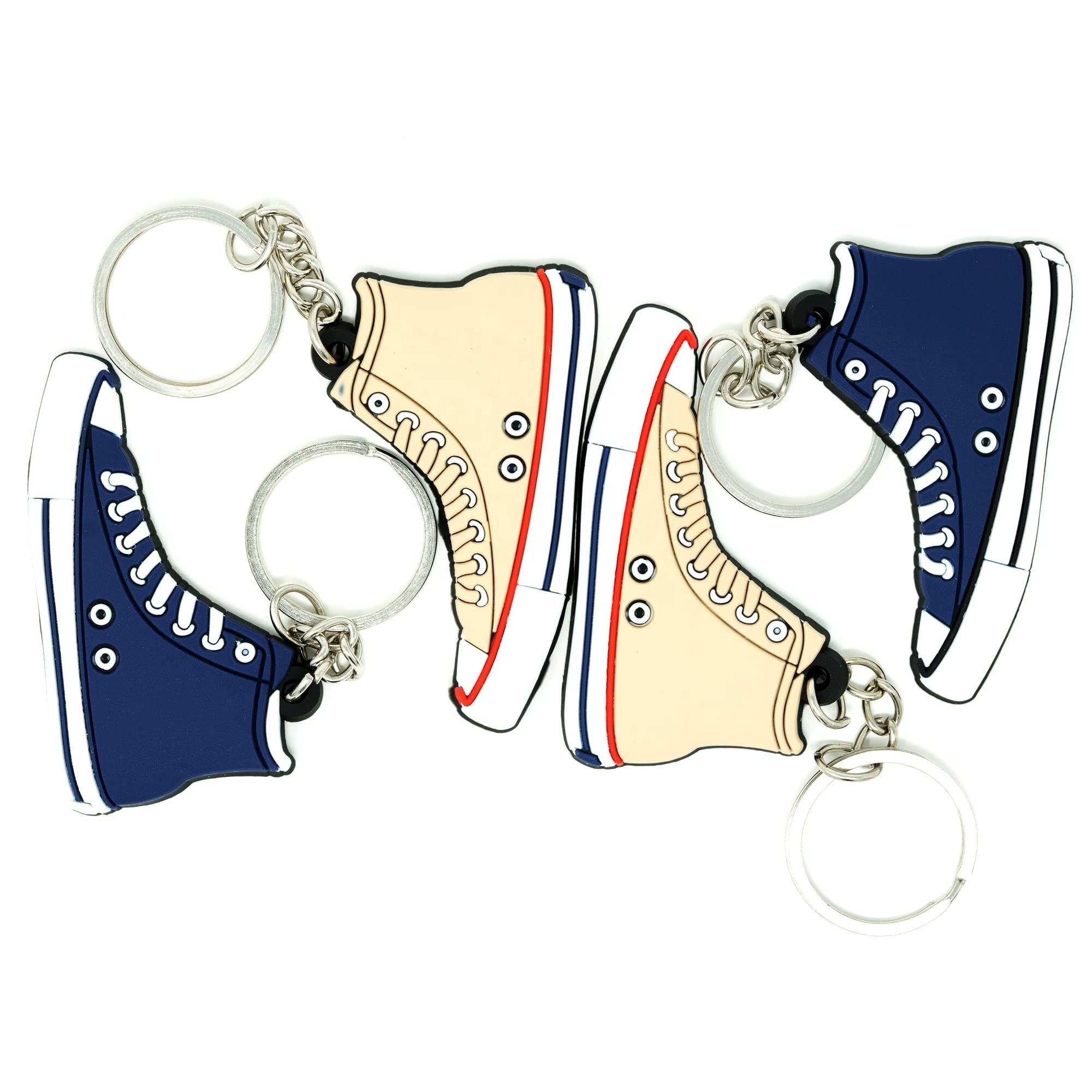 Soft PVC Plastic Rubber Mini Trainers Sneaker Keychain 3D Basketball Shoes Key chain Ring