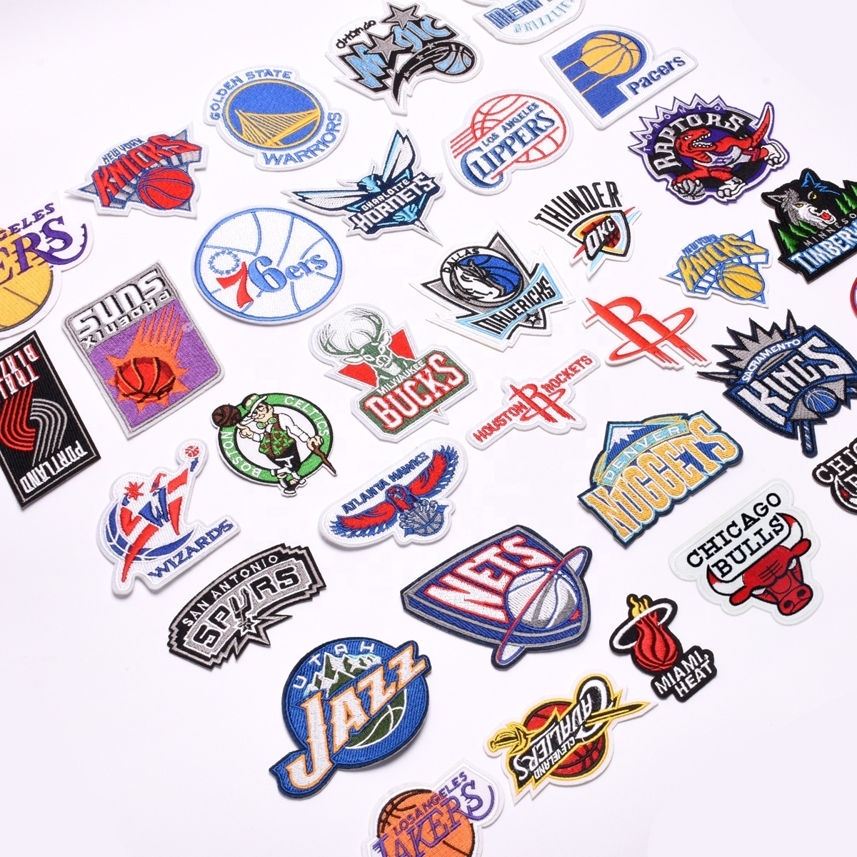 N B A Iron on back glue basketball team logo embroidery clothes shoes hat badge patch logo 35 embroidered badges