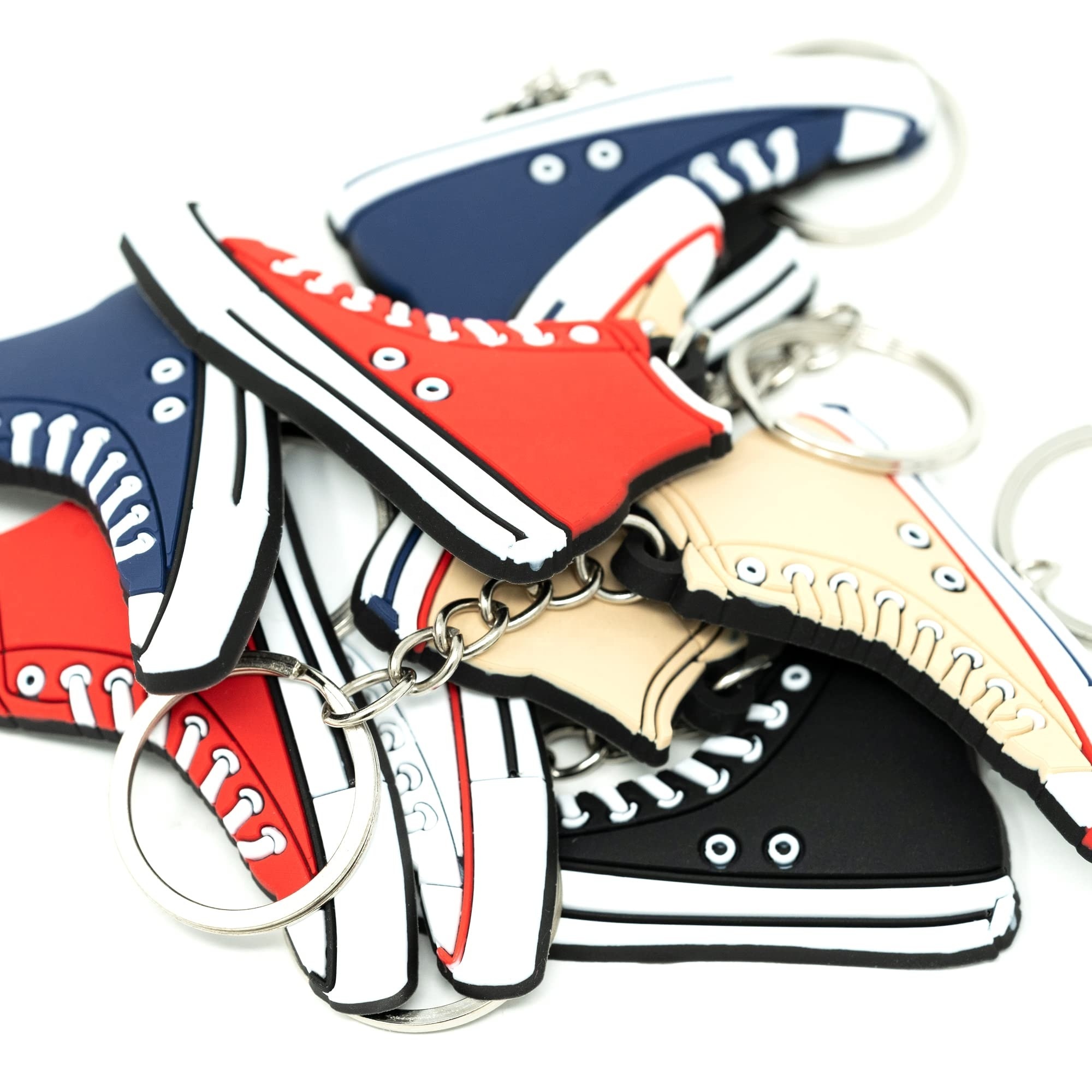 Soft PVC Plastic Rubber Mini Trainers Sneaker Keychain 3D Basketball Shoes Key chain Ring