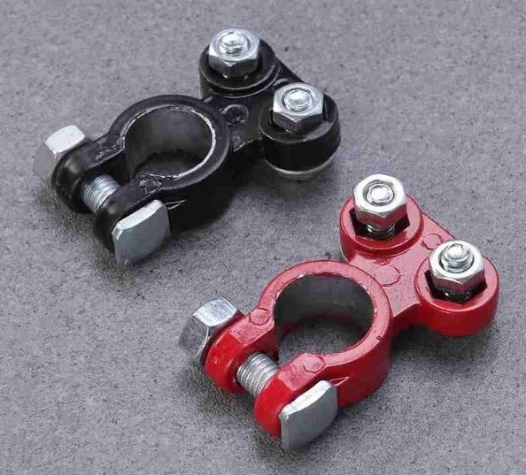 2Pcs Copper Car Battery Storage Pile Head Connector Clip Auto Thicker Terminal Joint Battery Pole Clamp