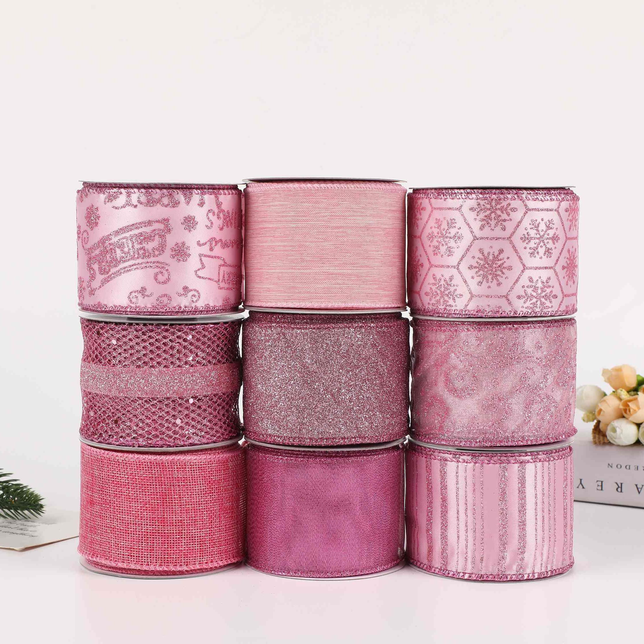 Wholesale Christmas Wired Ribbon Halloween Valentine Holiday Decorative Ribbon Roll With Wired Edge