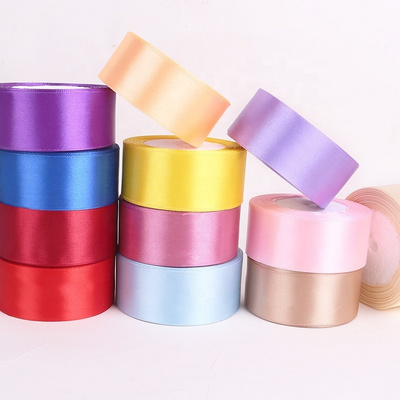 2024 New Fashion Colorful Diy Ribbon Rose Flower Packing Decorations 4CM Polyester Satin Ribbon