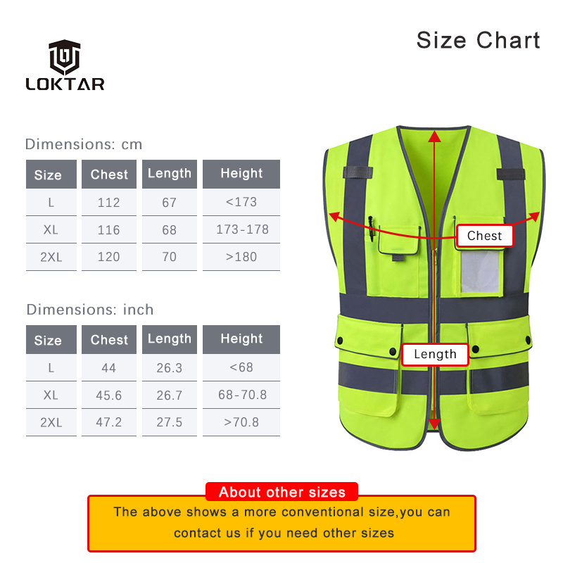 Custom Logo High Visibility Construction Safety Vest Wholesale Neon Traffic Reflective Vest With Pockets