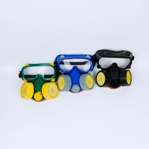 Half Face Chemical Industry Worker Safety Respirator Double Cartridge With Protective Filter Chemical Respirator