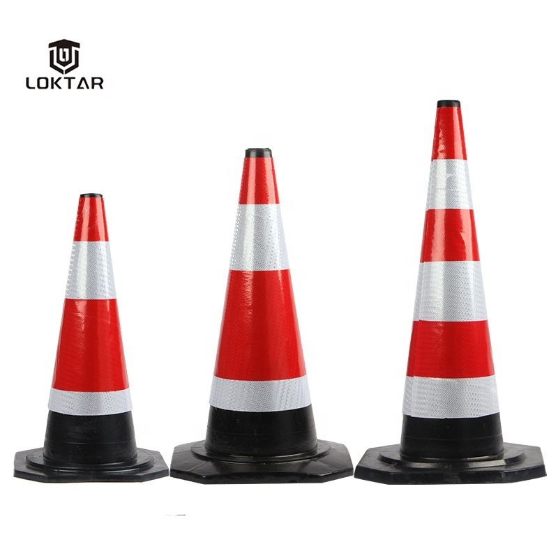 Wholesale 18''/28''/36'' High Reflective Stripe Traffic Cones PVC Road Cones