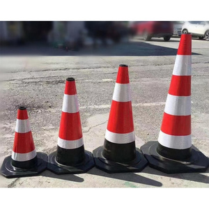 Wholesale 18''/28''/36'' High Reflective Stripe Traffic Cones PVC Road Cones