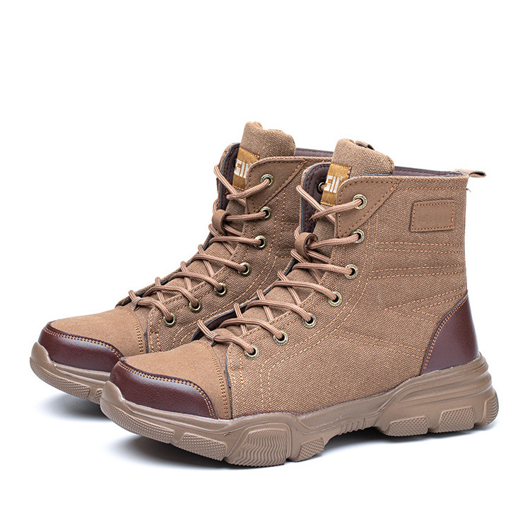 Wholesale waterproof steel toed safety boots High cut construction work boots for mens women